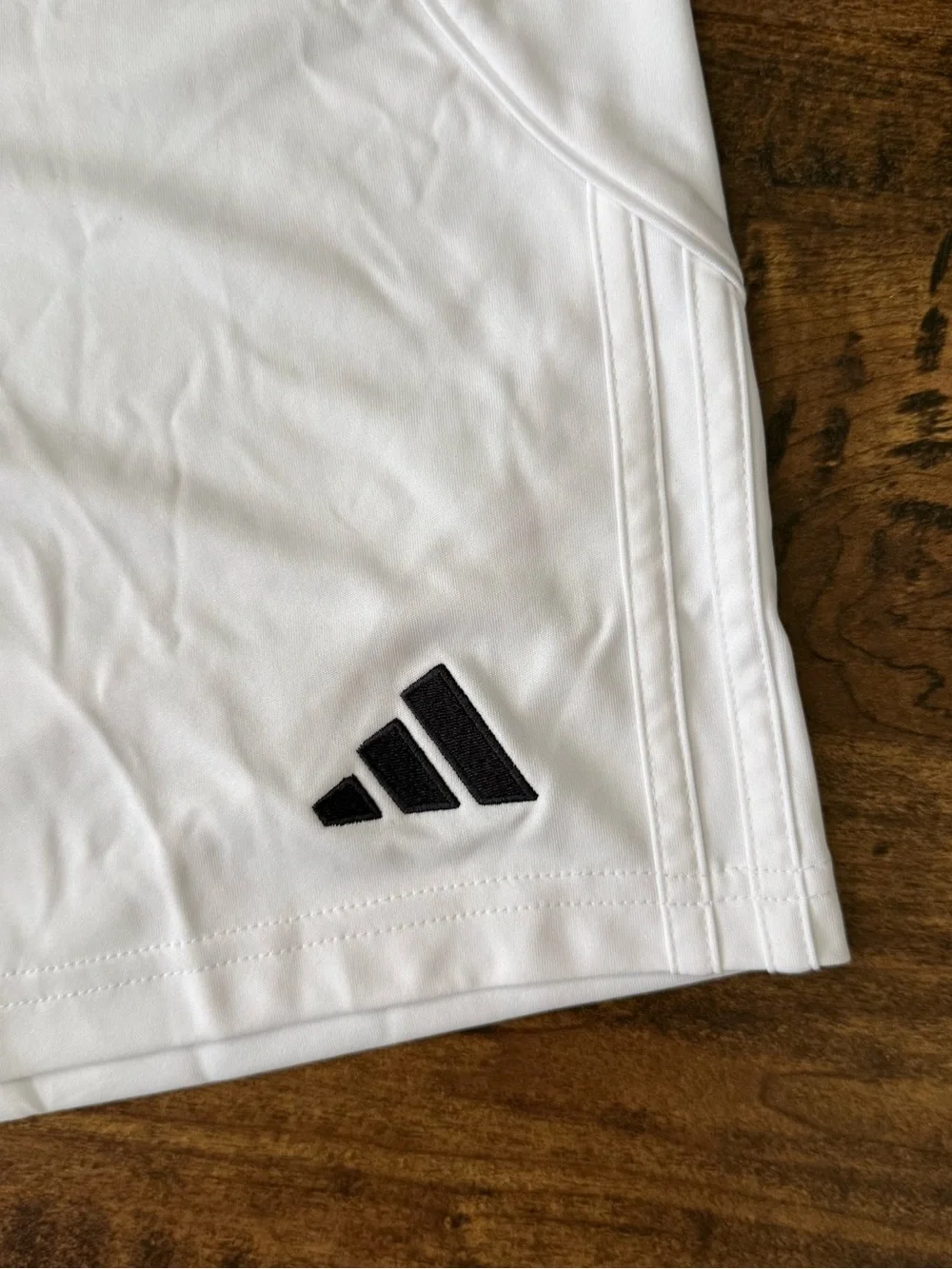 adidas White Men's Athletic Shorts with Black Logo